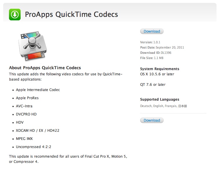 Apple intermediate codec download free mac software